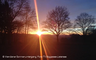 Wendener Sonnenuntergang, Foto TV Biggesee-Listersee